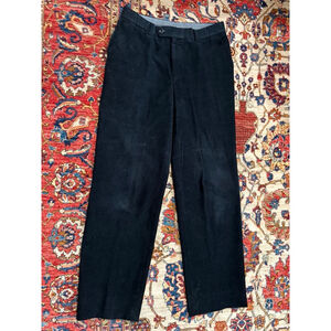 Oscar Jacobson Black Cotton Corduroy Dress Pants Holmens Size 52